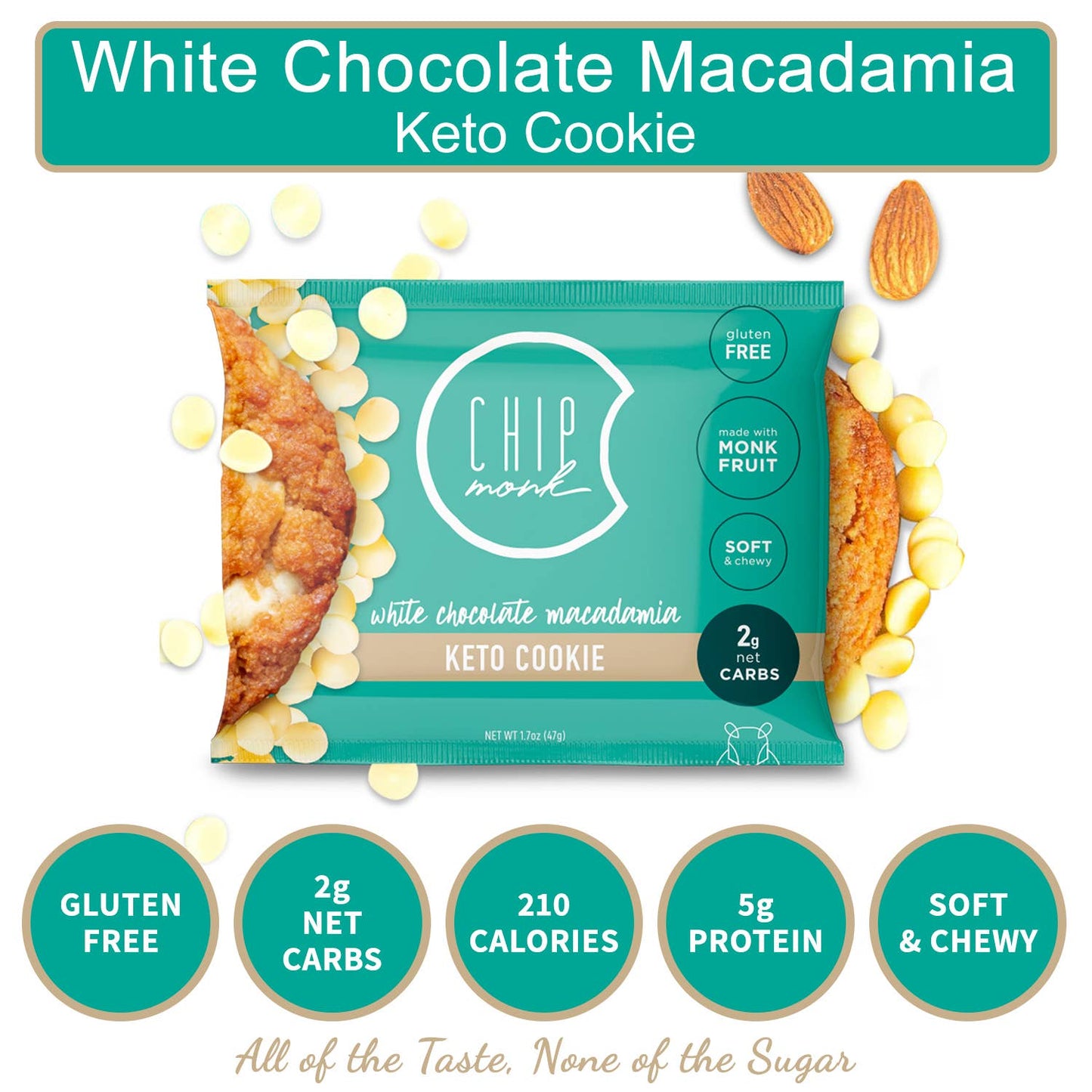 White Chocolate Macadamia Keto cookie