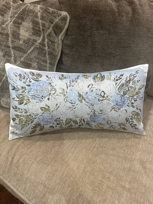 Southern Cotton Mill - GA Blue & White Hydrangeas Lumbar 