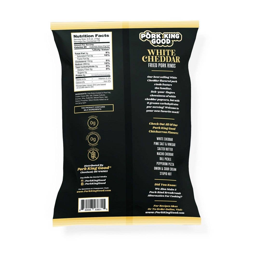 Pork King Good - Pork King Good White Cheddar Pork Rinds 7oz Bag