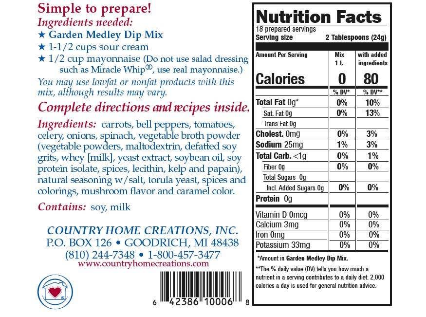 Country Home Creations - Garden Medley Dip Mix