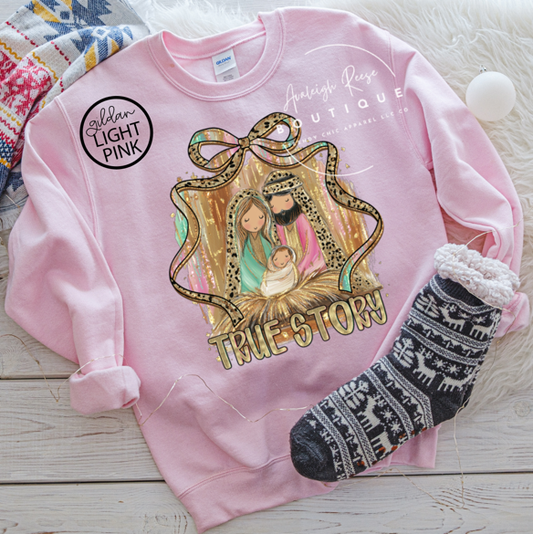 Faux Gold Sparkle Holiday Gildan Sweatshirt