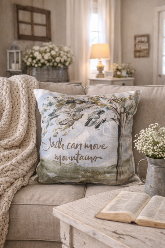 Faith with Tree Pillow
