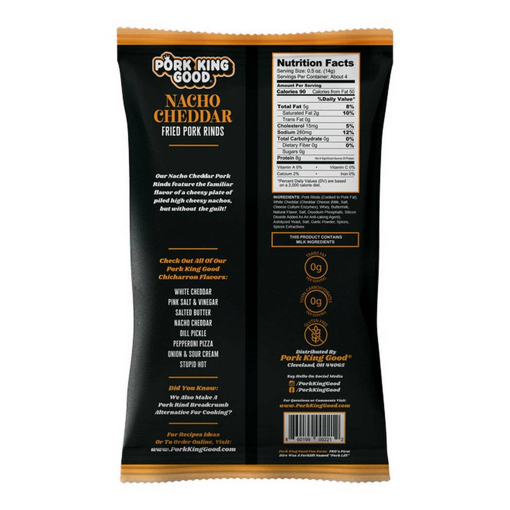 Pork King Good - Pork King Good Nacho Cheddar Pork Rinds  1.75oz Bag