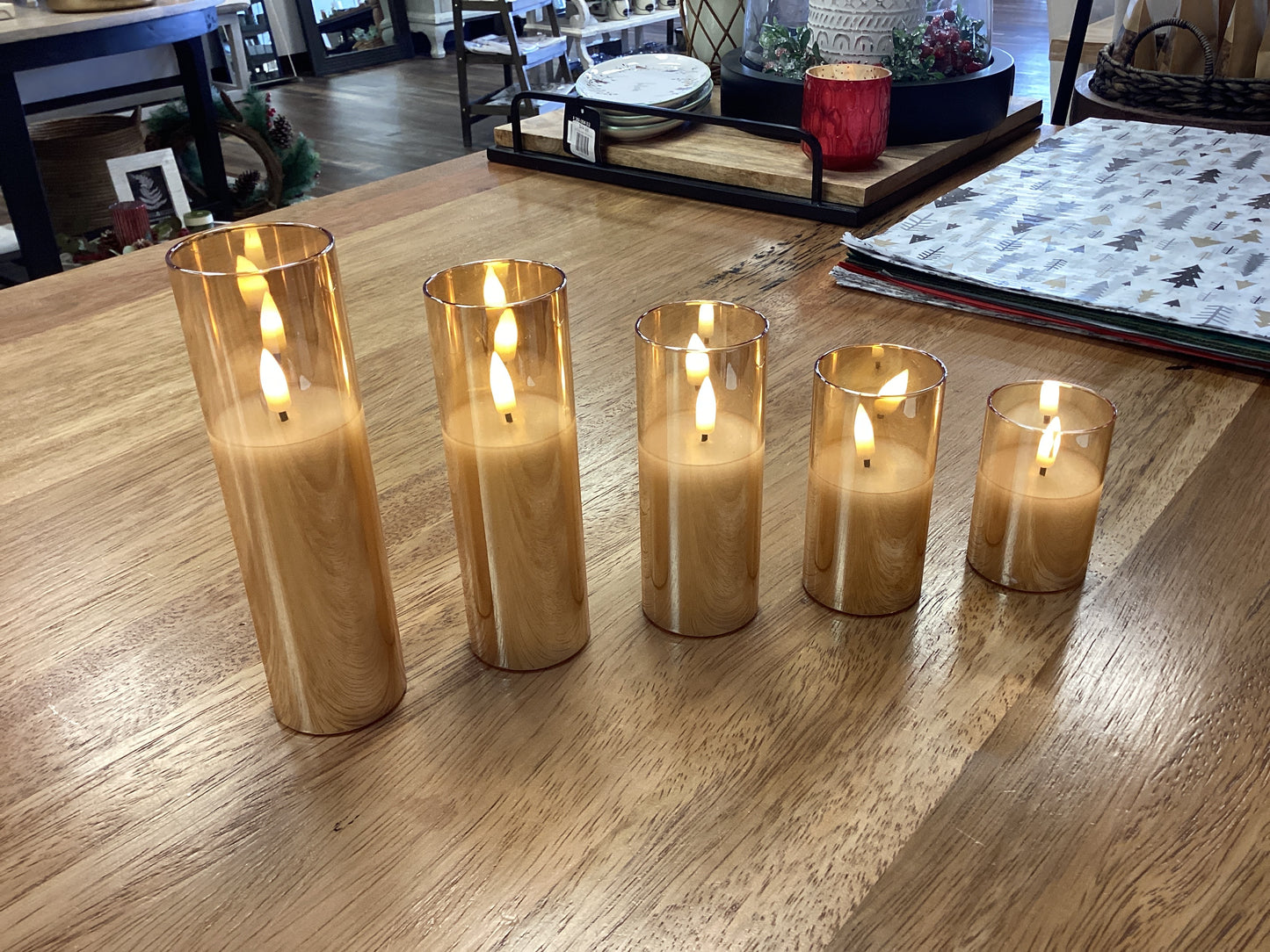 7” Amber LED candle