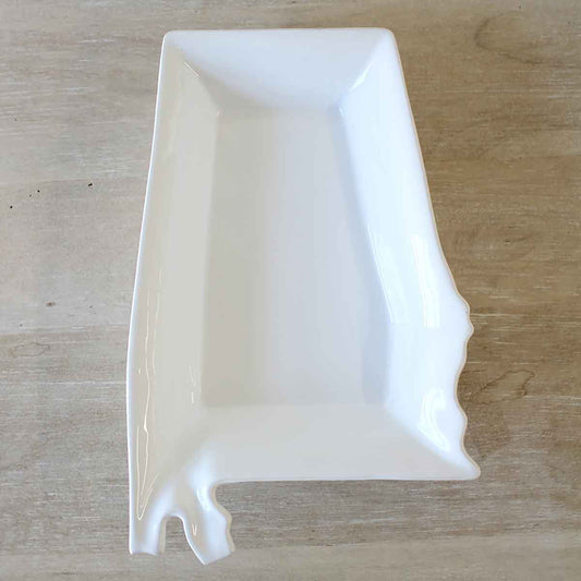 Alabama Shaped Platter   White   10"