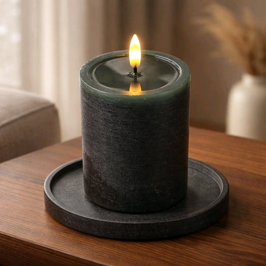 Wholesale Home Decor - Green Melted Realistic Flame 3x4in LED Candle