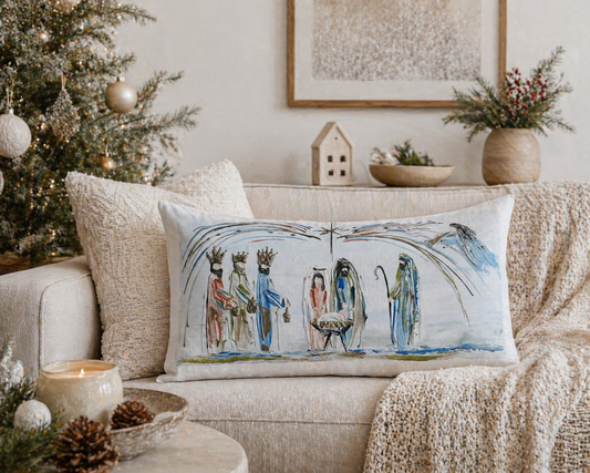 Nativity with Angel Lumbar
