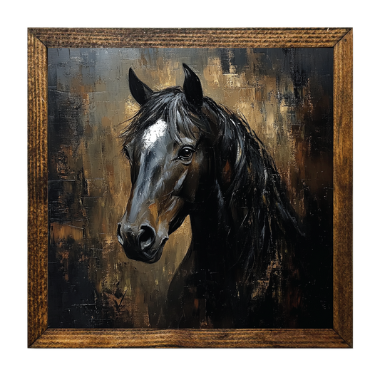 Jarmz Designs - ARTISTIC SERIES TIMBERLAND-HORSE PALETTE KNIFE PAINTING 2