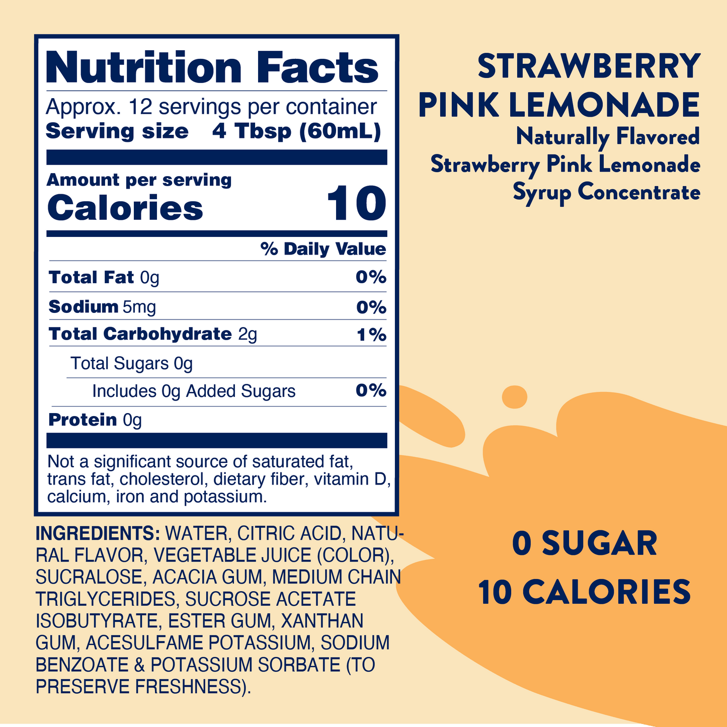 Jordan's Skinny Mixes - Sugar Free Strawberry Pink Lemonade Concentrate