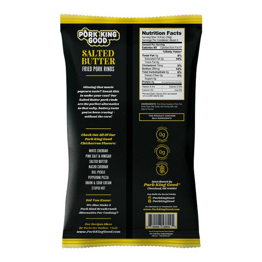Pork King Good - Pork King Good Salted Butter Pork Rinds  1.75oz Bag