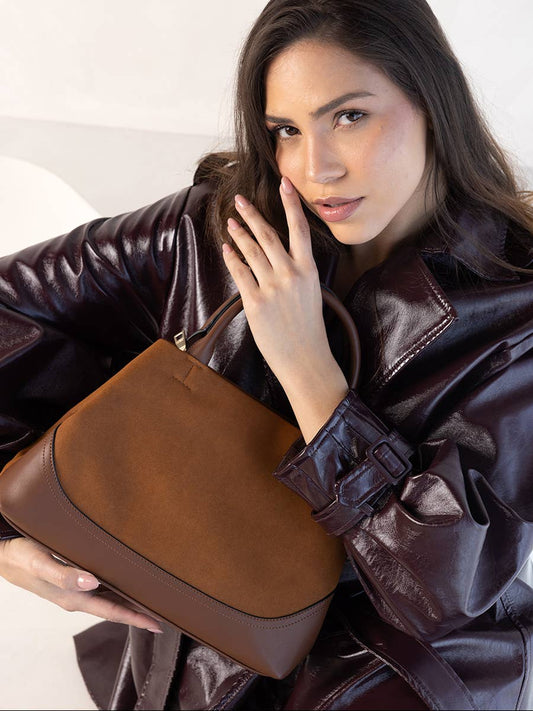 Jen & Co. - Ximena Faux Suede Satchel w/ Dual Handles | M2852