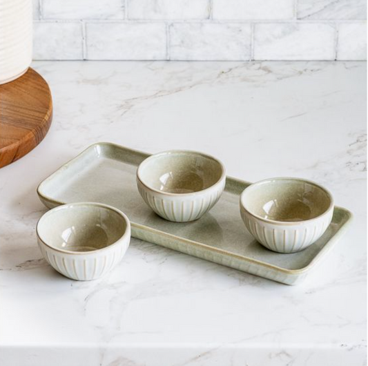 3 BOWL AND TRAY SET
