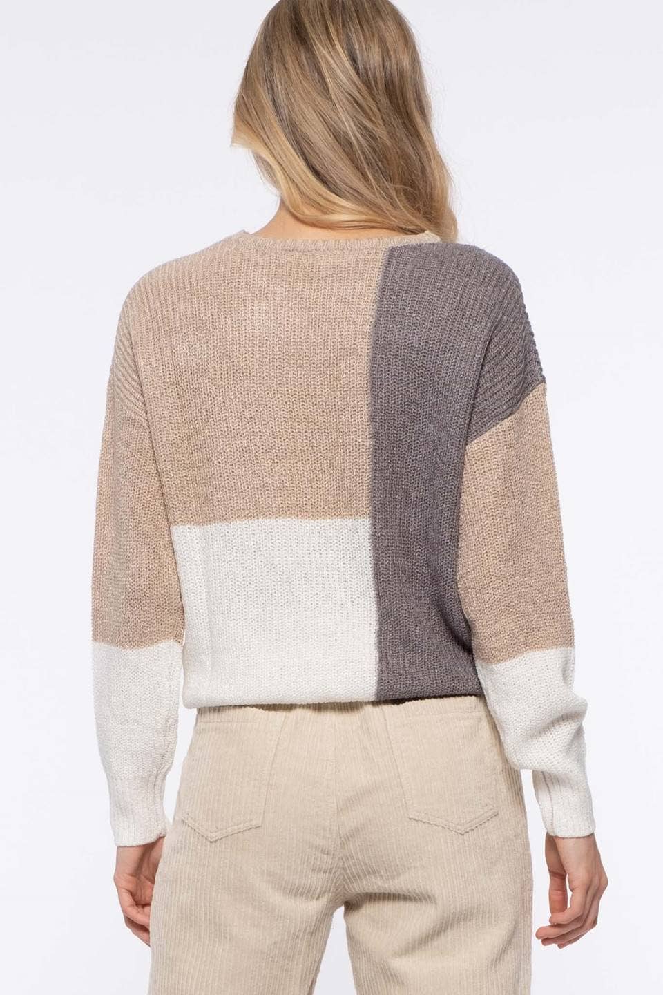 Colorblock Knit Pullover Sweater