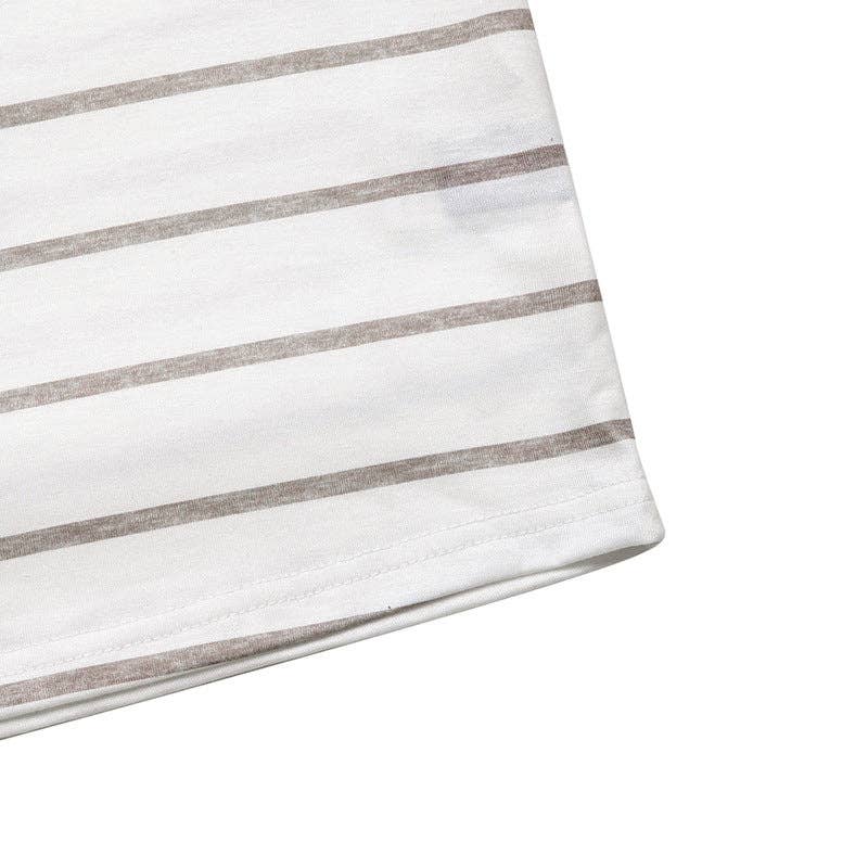 Suhkasana - Retro Striped Long Sleeve T-Shirt for Women Casual Layering Top