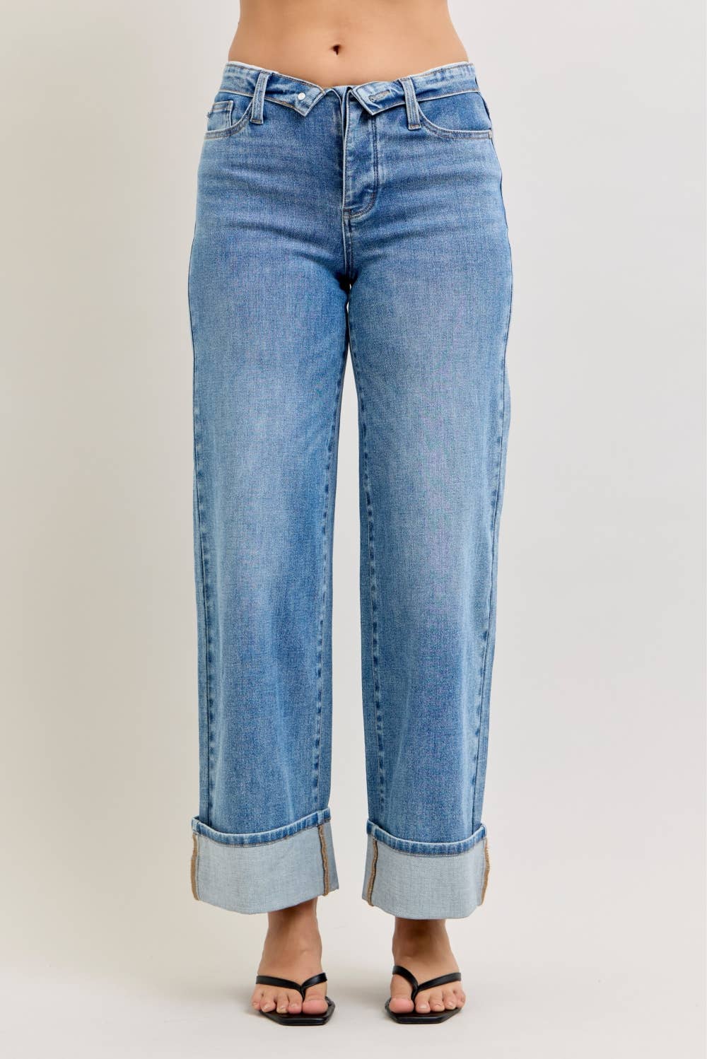 Judy Blue Jeans - MR Straight w/ Fold Over WB