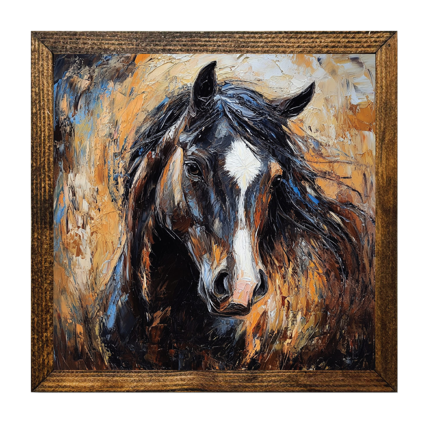 ARTISTIC SERIES TIMBERLAND-HORSE PALETTE KNIFE PAINTING