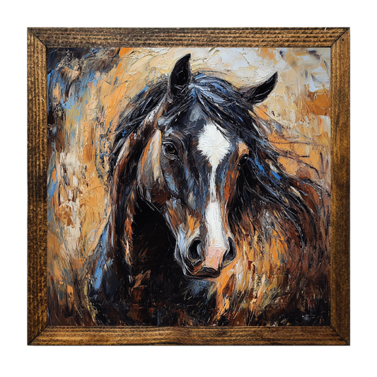 ARTISTIC SERIES TIMBERLAND-HORSE PALETTE KNIFE PAINTING