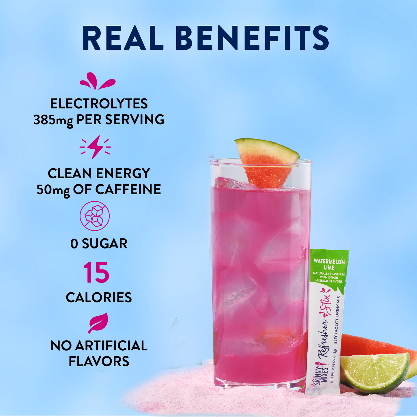 Jordan's Skinny Mixes - Refresher Stix 16 ct - Watermelon Lime