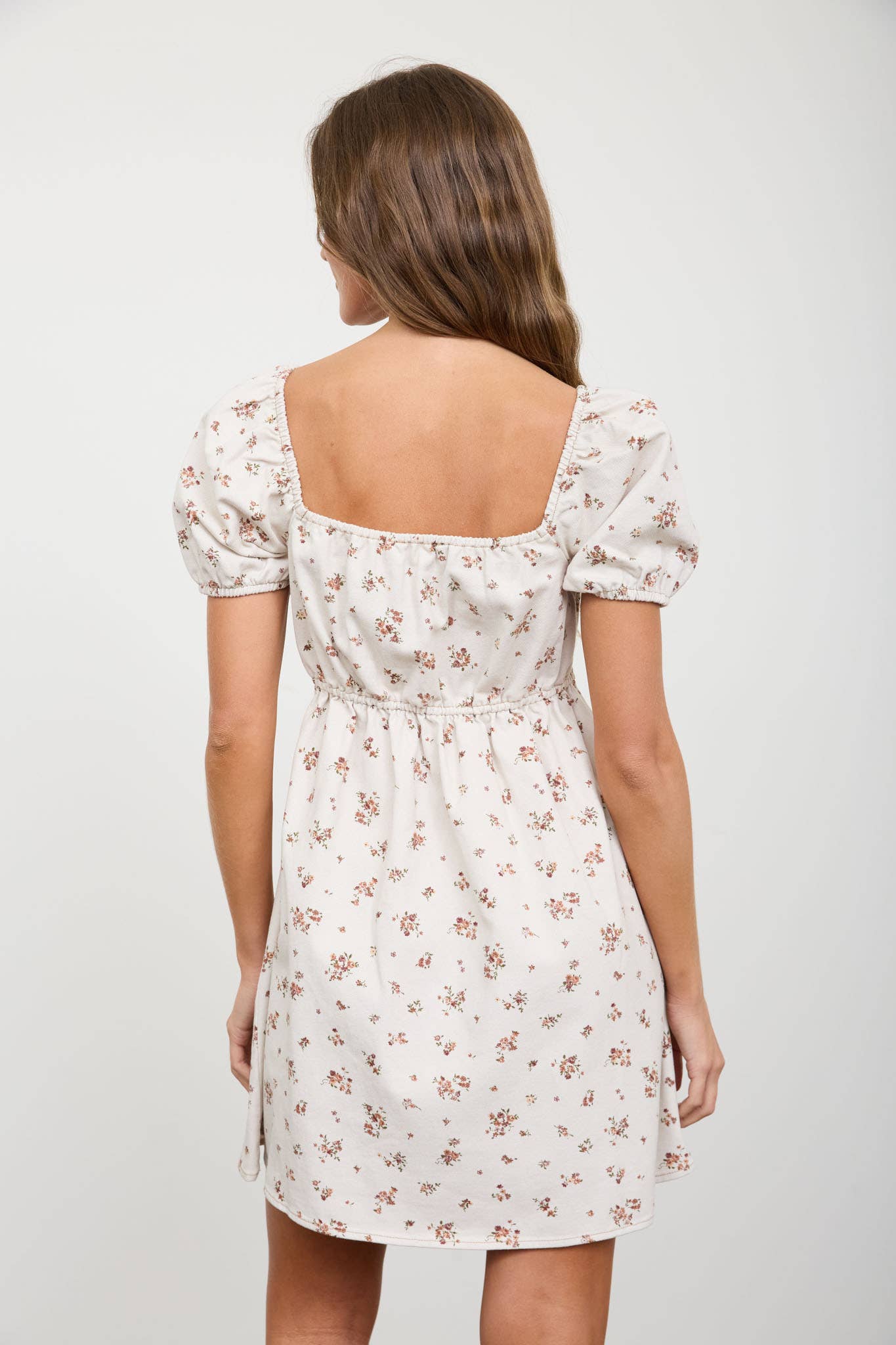Ditsy Floral Puff Sleeve Mini Dress