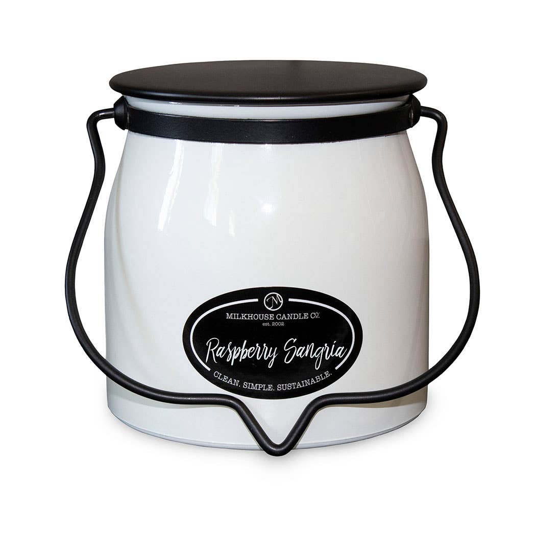 Milkhouse Candle Company - 16 oz Butter Jar Candle: Raspberry Sangria