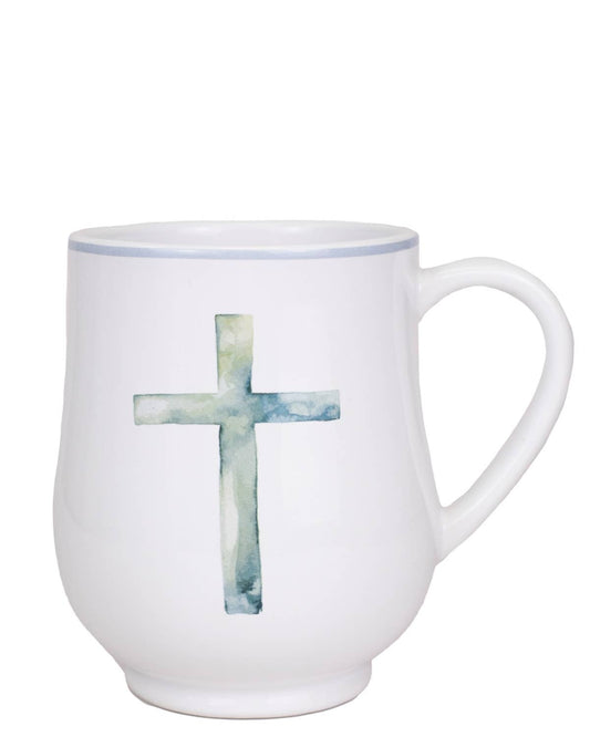 Watercolor Cross Mug White/Ice   18oz