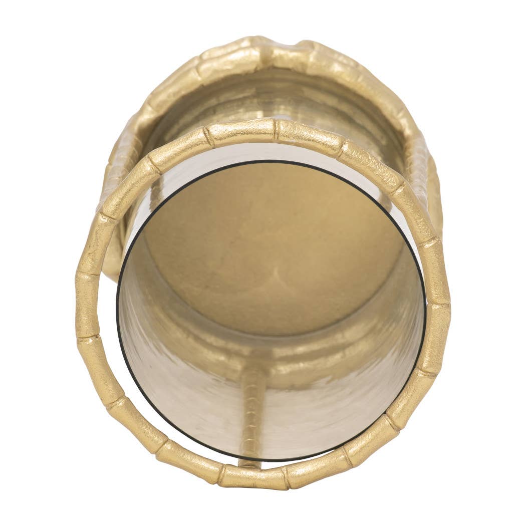 Sagebrook Home - Hurricane Candle Holder - Gold Metal Cylinder