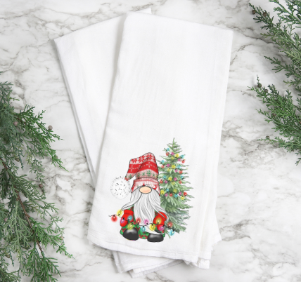 Christmas Tree Gnome Kitchen Towel