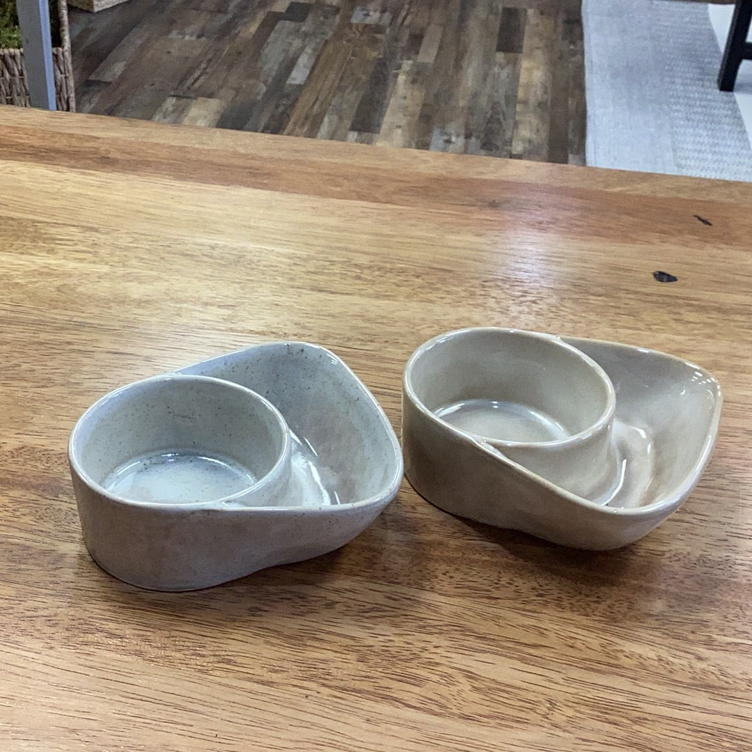 Stoneware Cracker and Soup Bowl