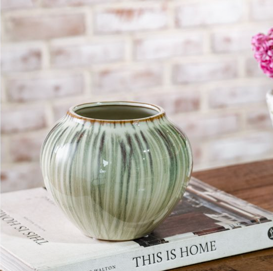 5" PRINTEMP WIDE CERAMIC VASE