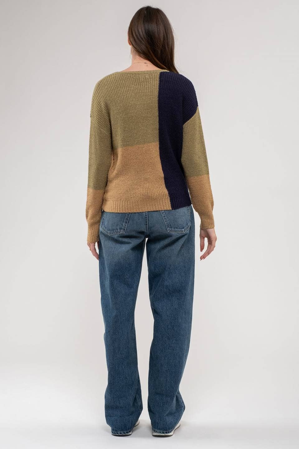 Colorblock Knit Pullover Sweater