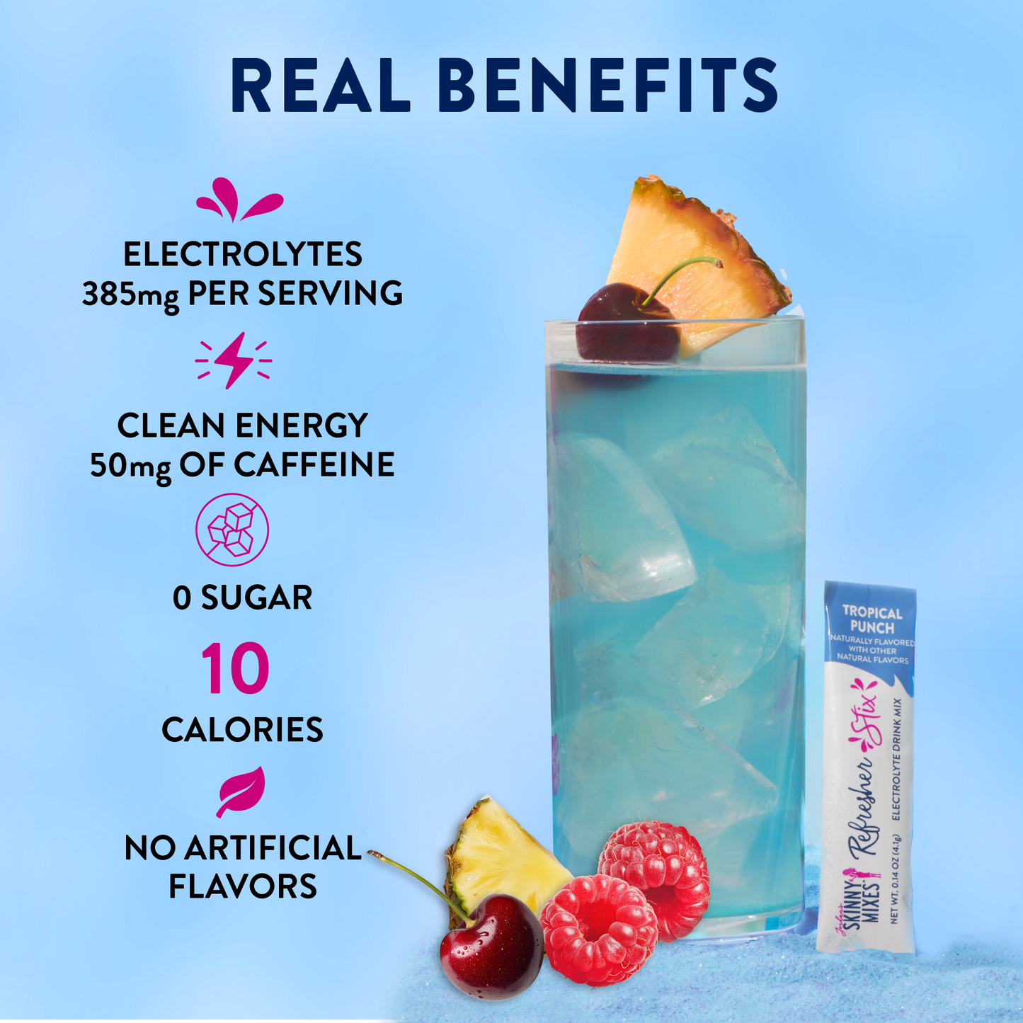 Refresher Stix 16 ct - Tropical Punch - Jordan's Skinny Mixes