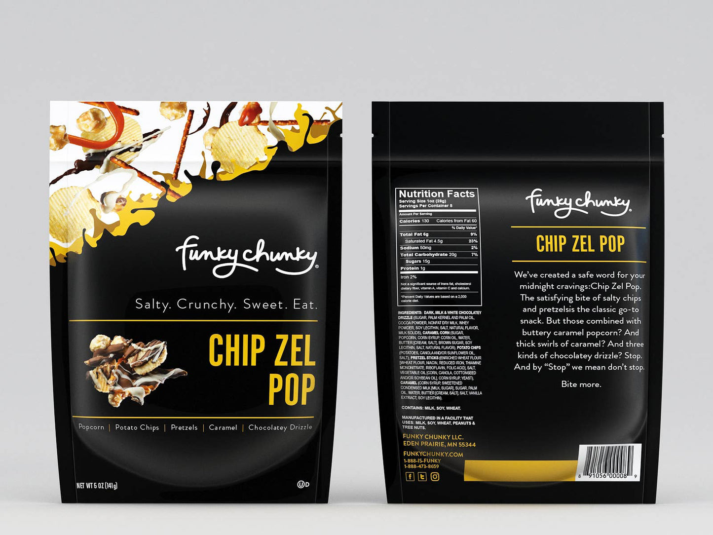 Chip Zel Pop 5oz Bags | Chocolate Popcorn