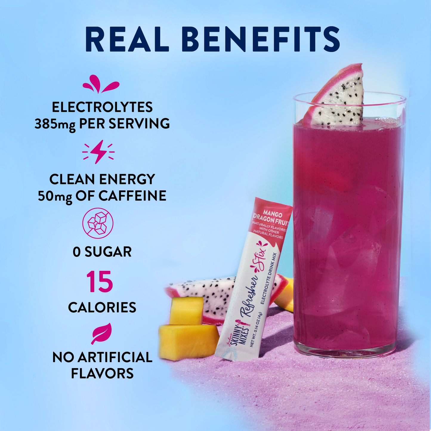 Jordan's Skinny Mixes - Refresher Stix 16 ct - Mango Dragon Fruit