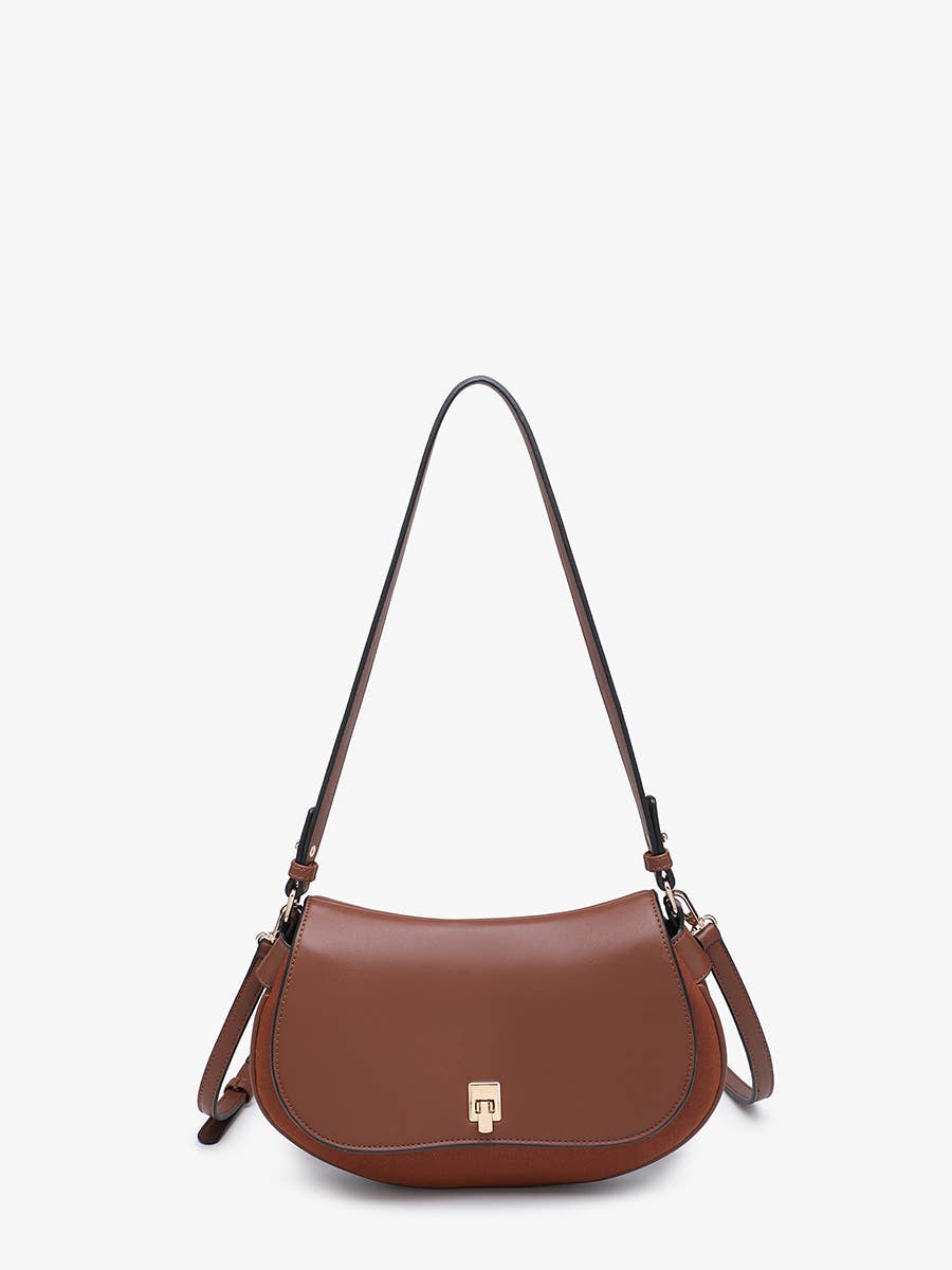 Jen & Co. - Quinn Faux Suede Shoulder Bag w/ Push Lock | M2850