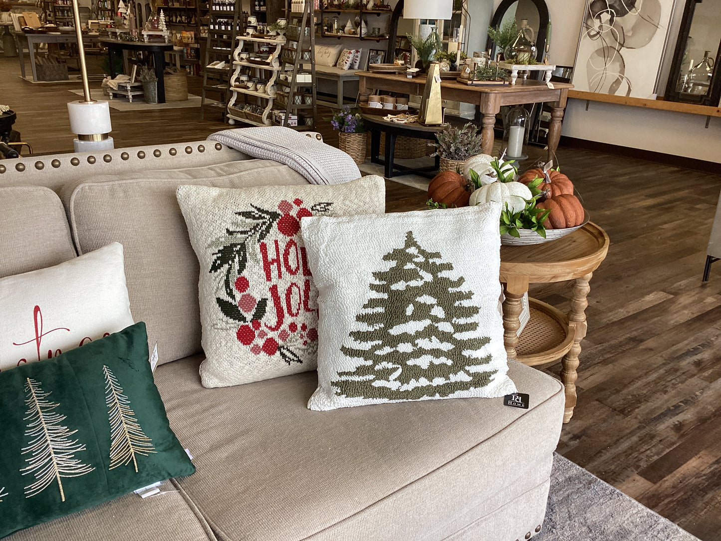 Cream Pillow w/ Christmas Tree