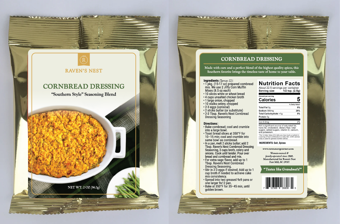 Raven's Nest Gourmet - Raven's Nest Cornbread Dressing Seasoning