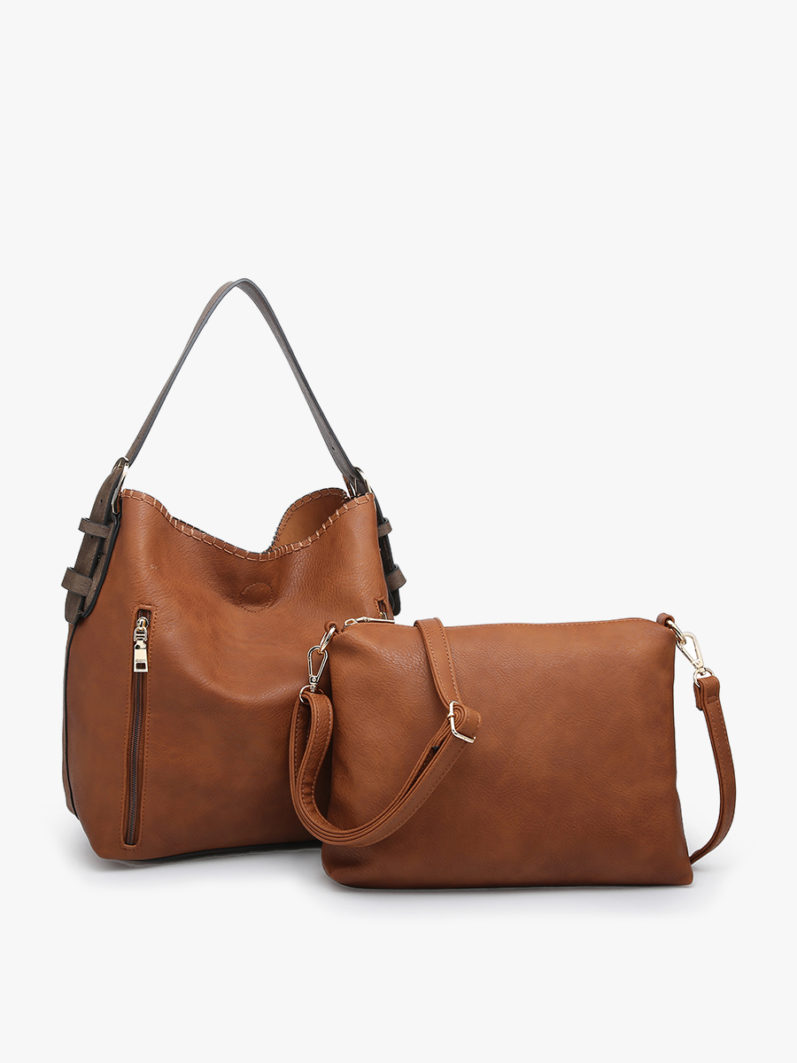 Jen & Co. - M1816A Alexa 2-in-1 Hobo Bag w/Dual Zip Compartments