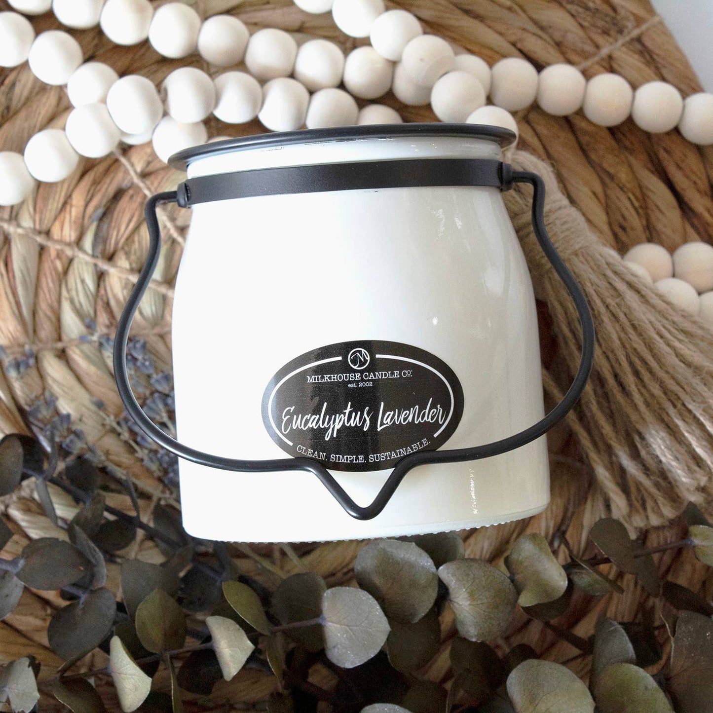Milkhouse Candle Company - 16 oz Butter Jar Candle: Eucalyptus Lavender