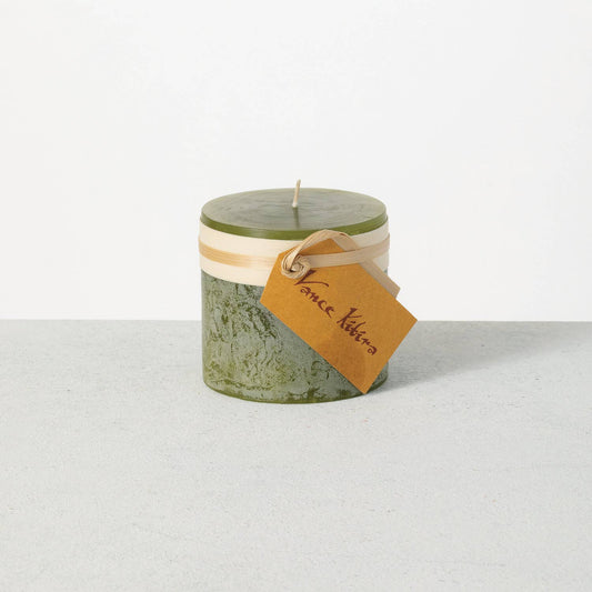 MOSS TIMBER PILLAR CANDLE