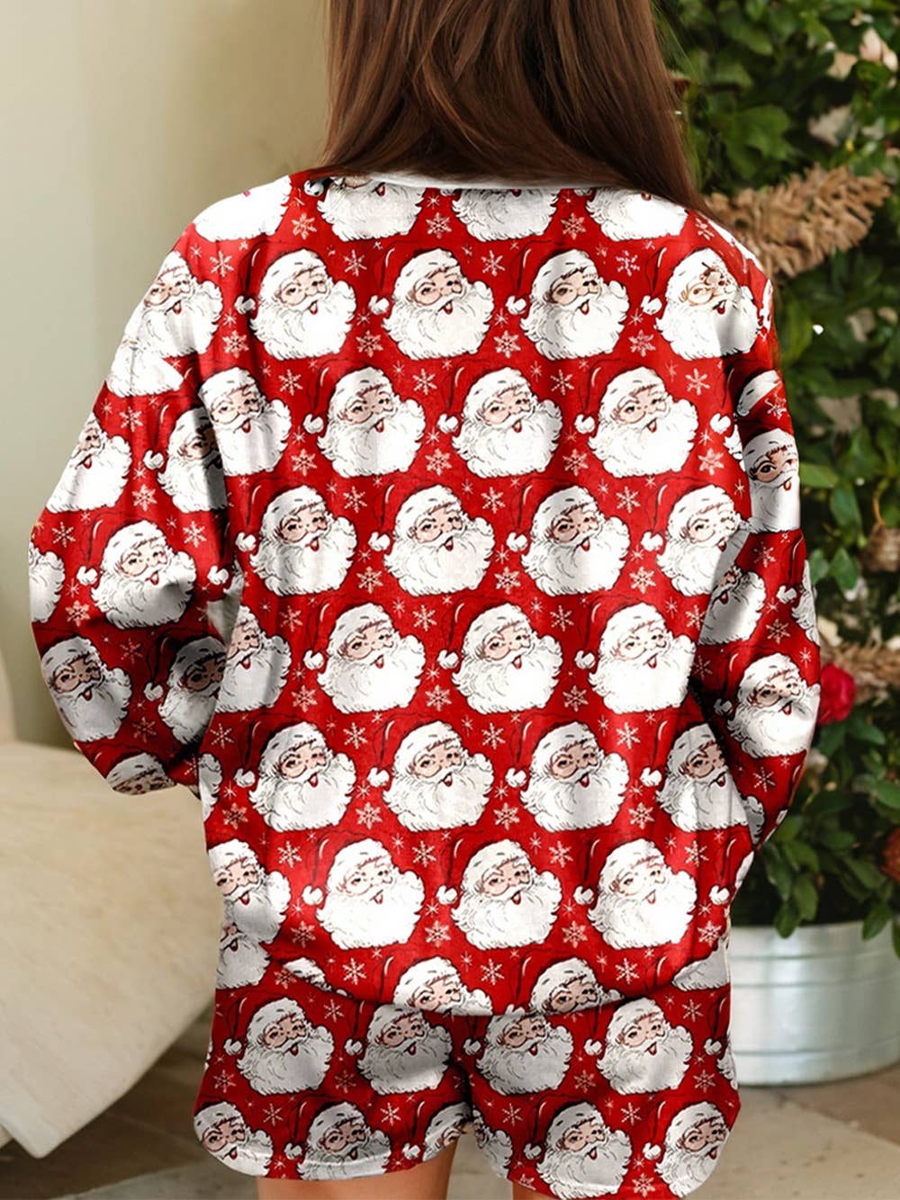 1 the Woman - Ho Ho Ho Christmas Fashion Print 2pcs Lounge Short Set