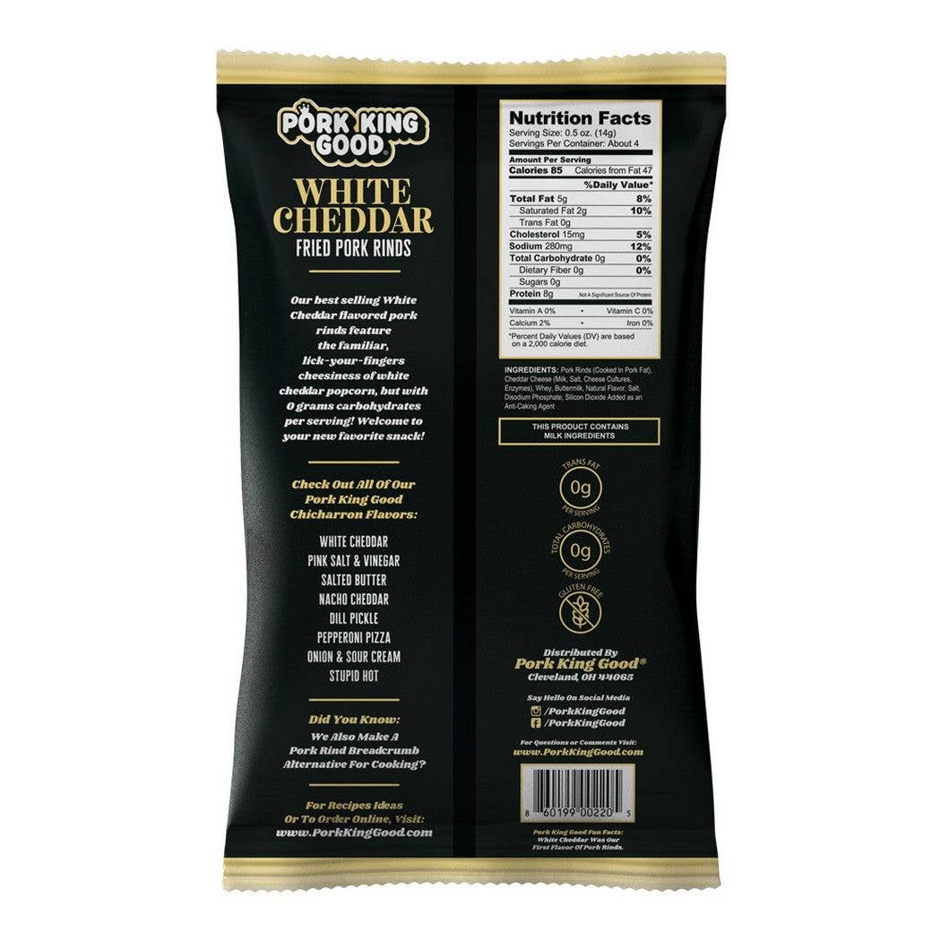 Pork King Good - Pork King Good White Cheddar Pork Rinds 1.75 oz Bag
