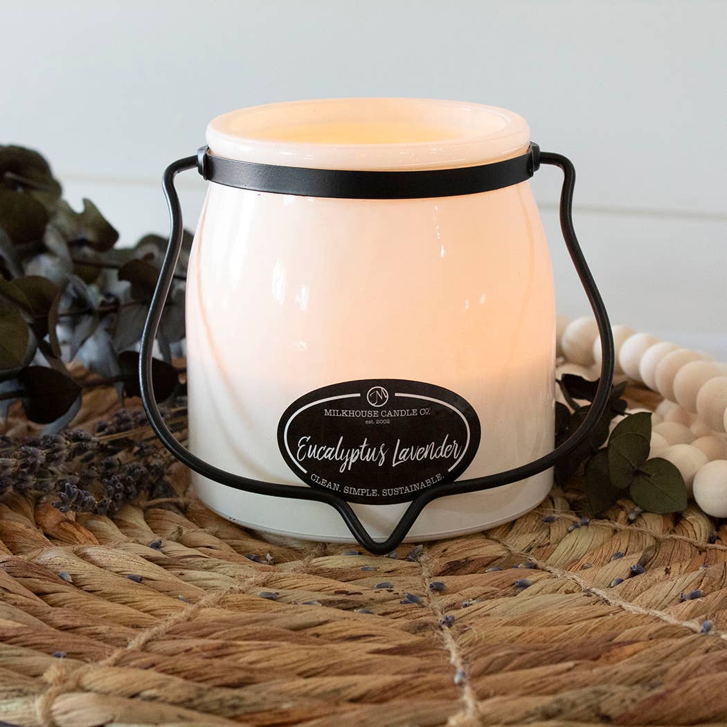 Milkhouse Candle Company - 16 oz Butter Jar Candle: Eucalyptus Lavender
