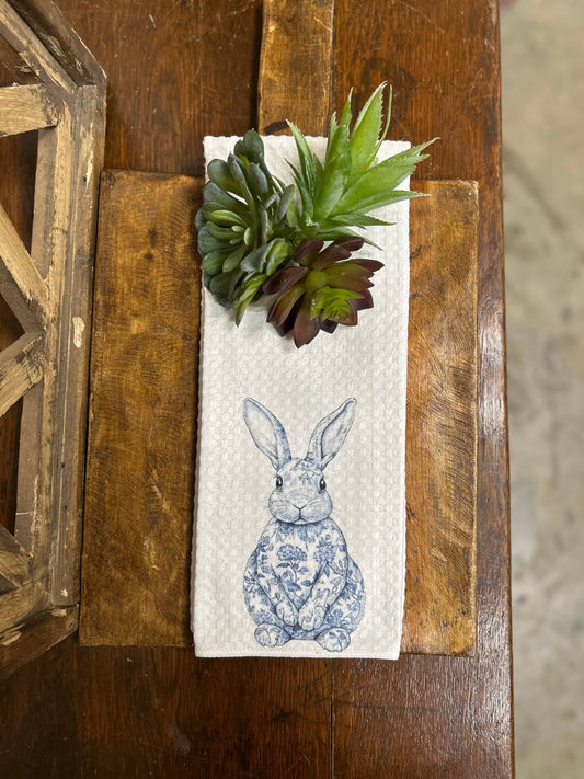 Southern Cotton Mill - Blue Chinoiserie Bunny Towel