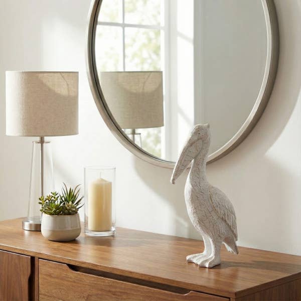 Sagebrook Home - Decorative Figurine - White Ceramic Standing Pelican, 14 in.