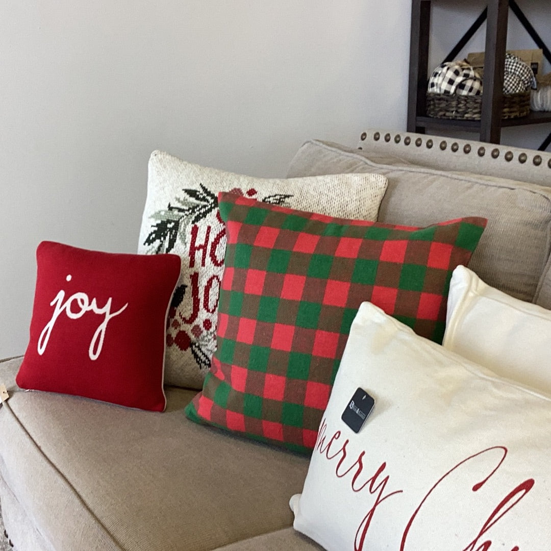 Flannel Pillow, Red & Green Buffalo Check