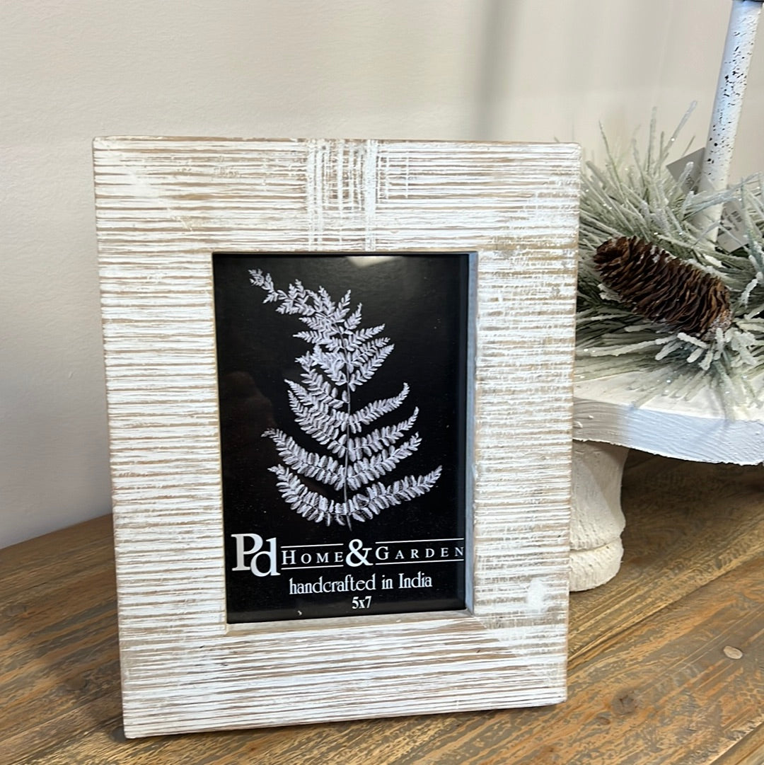 White Wash Wood Picture Frame