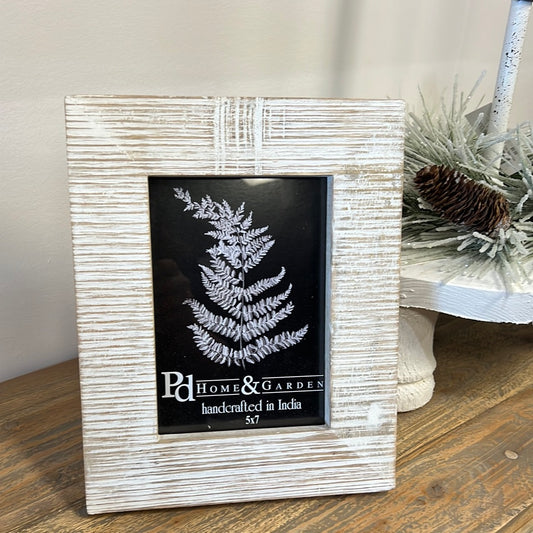 White Wash Wood Picture Frame