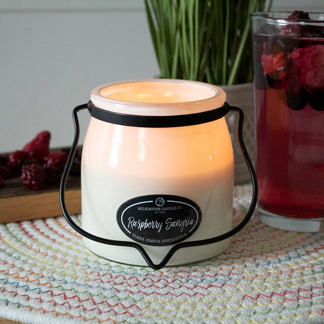 Milkhouse Candle Company - 16 oz Butter Jar Candle: Raspberry Sangria