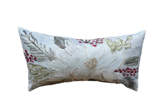 Christmas Magnolia Lumbar Pillow