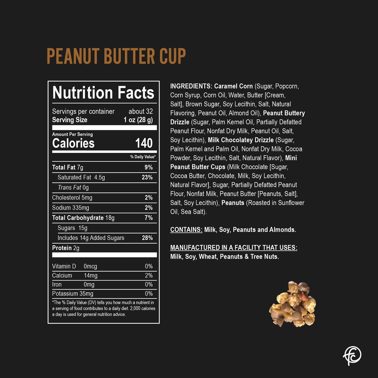 Peanut Butter Cup 5oz Bags | Chocolate Popcorn